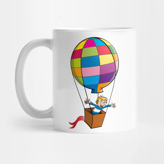 The boy in the hot air balloon. Vector Illustration by Stefs-Red-Shop